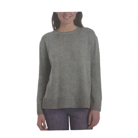 Ella Moss Green Crewneck Sweater Ribbed Knit Women Size: M - Picture 8 of 14